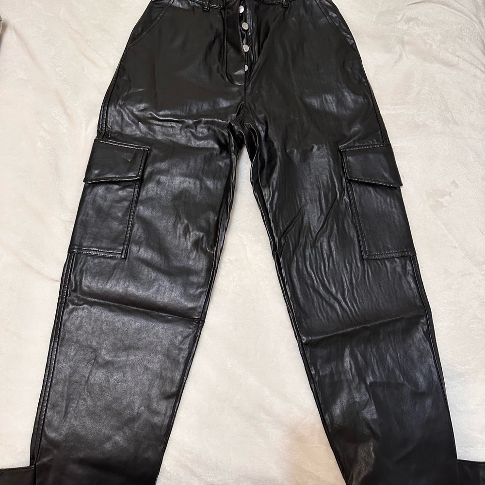 Aritzia leather modern cargos